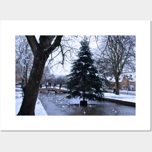 Bourton on the Water Christmas Tree Cotswolds Posters and Art